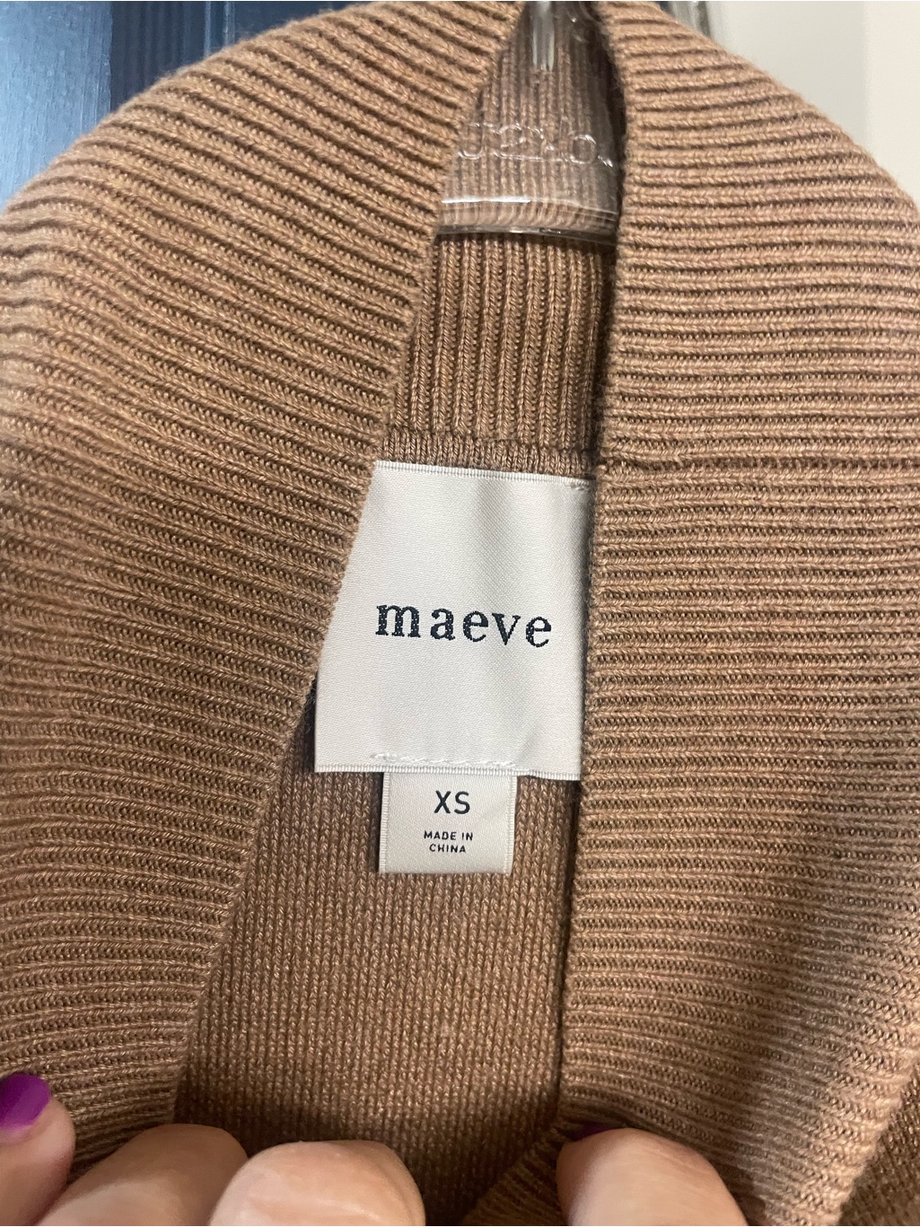 Maeve Ribbed Open-Front Cardigan In Camel Brown